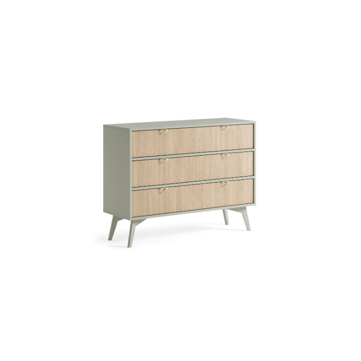Ensemble meuble TV FOREST couleur Chevrons Scandi / Eucalyptus